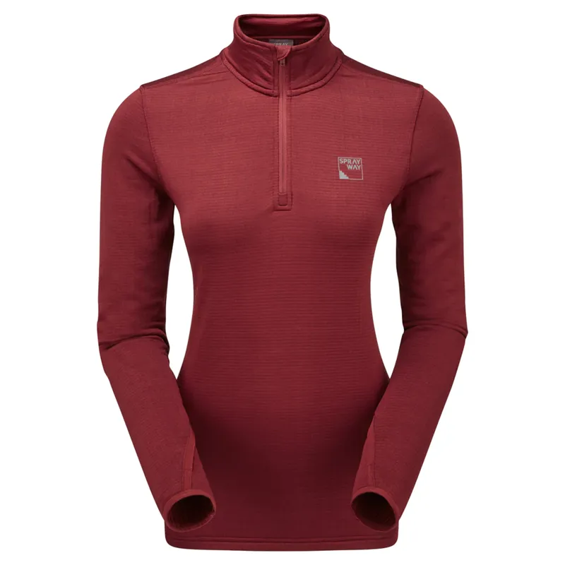 Sprayway Effra Half-Zip Midlayer Womens in Tempranillo
